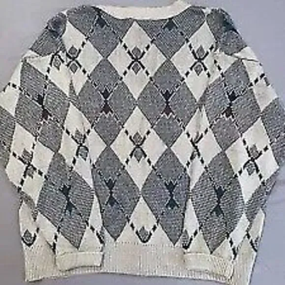 Vintage Jantzen Men’s Size Large Pullover Sweater Geometric Grandpa Made In USA - Picture 4 of 7